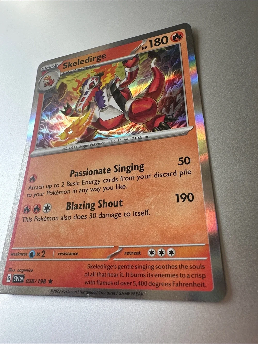 Skelederge Pokemon Holo Trading Card